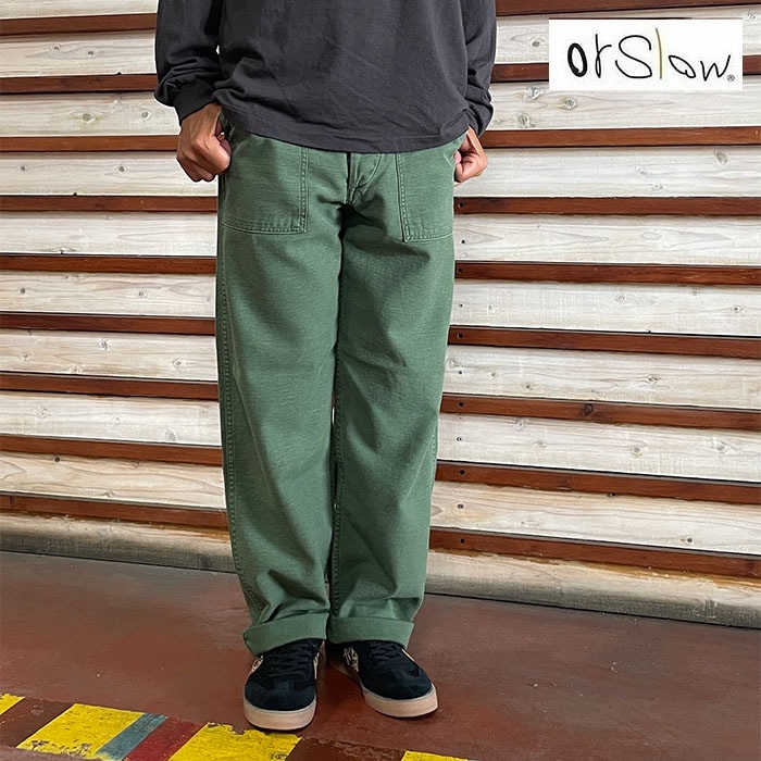 orslow オアスロウ US ARMY FATIGE PANTS オリジナル生地 レギュラーフィット ファティーグパンツ GreenUsed 日本製 01-5002-216
