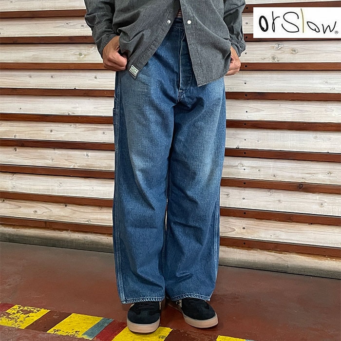 orslow  オアスロウワイドフィット30'Sデニムペインターパンツ  01-5126-95デニムペインターパンツ　95カラーユーズド加工