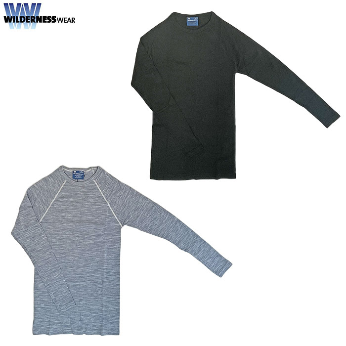 WILDERNESS WEAR ウィルダーネスウェア Polypro+190 ロングスリーブ クルー Long Sleeve Crew Black Denim U840