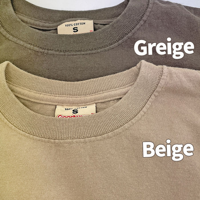 グッドウエア Ｇｏｏｄ　Ｗｅａｒ 　国内別注　スタンダードフィットワンウオッシュ　ヘビーコットン　１ポケットＴシャツ アメリカ製  ベージュ　グレージュ