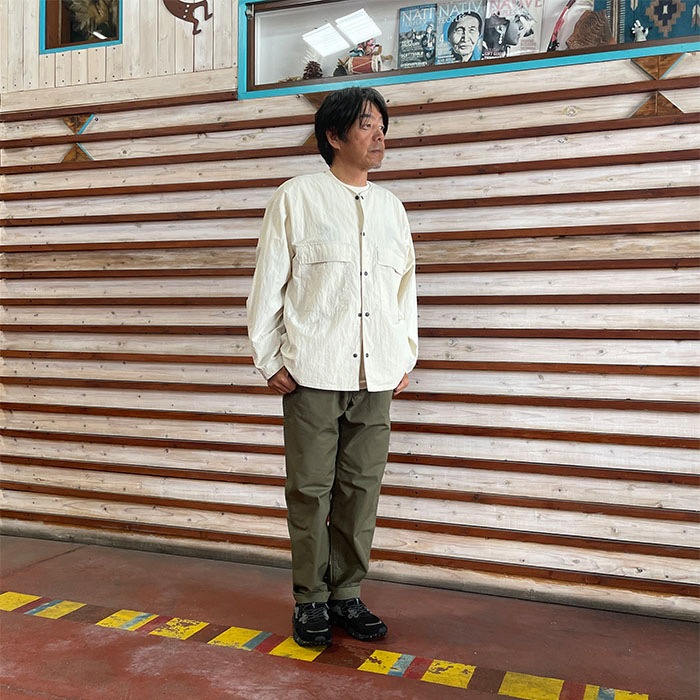 MANUAL ALPHABET マニュアルアルファベット NYLON RIP STOP SHT CARDIGAN リップストップ カーディガン MA-J-367 Ecru