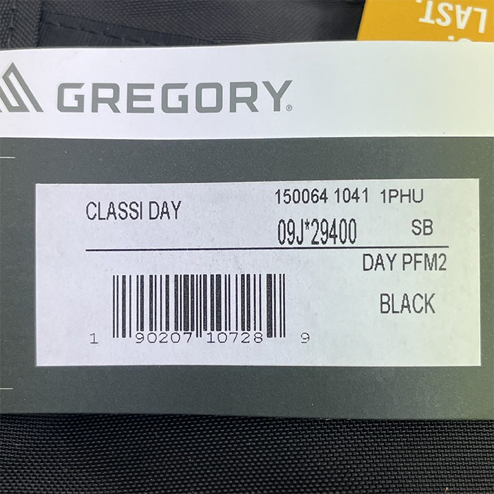 GREGORY　グレゴリー　デイパック  クラシック　PMF　V2　  ブラック