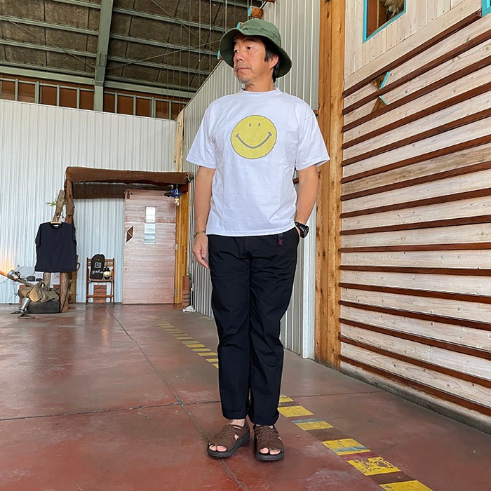 SCREEN STARS スクリーンスターズ【SALE】2422 Vintage smiley Print SS Tee スマイルマークプリントTシャツ  Black  Sumi  Gray