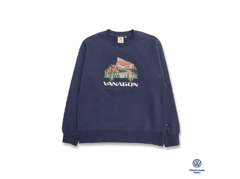 T3 VANAGONフロントプリントスウェットシャツ「ネイビー」S～XLサイズ