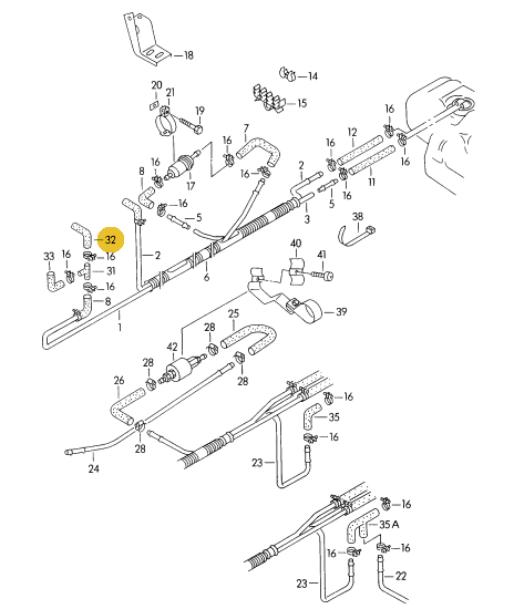 【純正品】 フューエルラインアングルホース T4 VANAGON(ヴァナゴン)