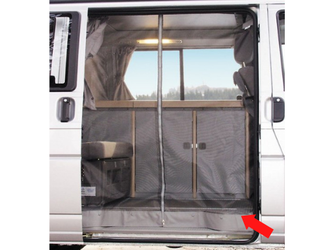 スライドドア用モスキートネット 「グレー」「右スライドドア用」 T4 VANAGON &EUROVAN（93～96年）