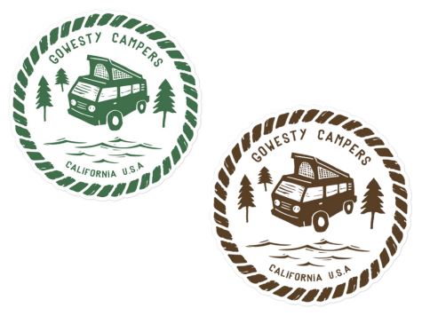 GOWESTY Woodcut Westy Life Green ステッカー