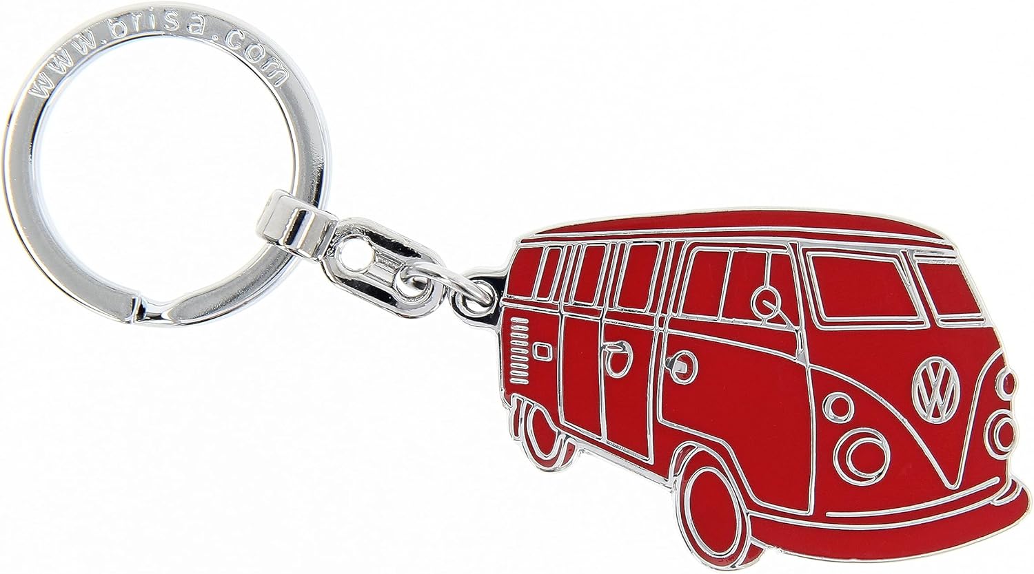 BRISA VW T1バス エナメルキーホルダー - SILHOUETTE/レッド