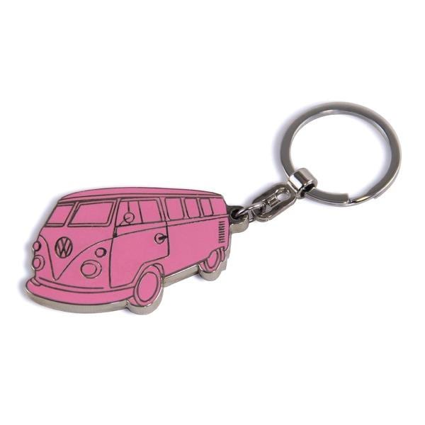BRISA VW T1バス エナメルキーホルダー - SILHOUETTE/ピンク