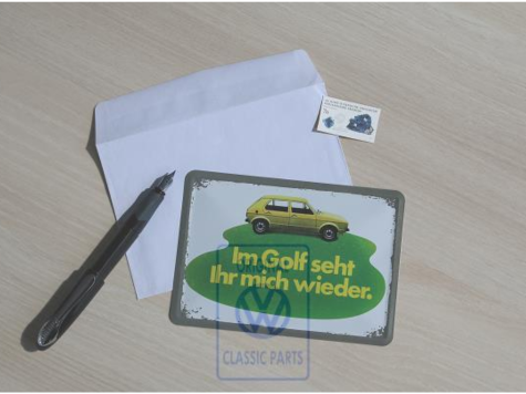 VW Classic Parts Center　Golf MK1 ポストカード／ミニサインボード