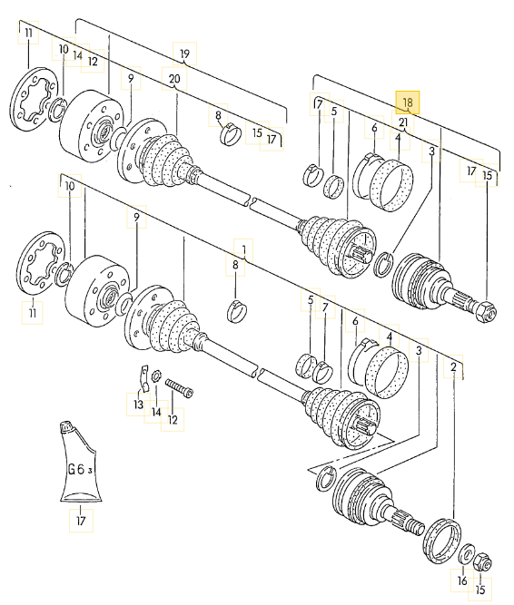 GKN フロントCVジョイントアウター T3 VANAGON(ヴァナゴン)(85~92年)