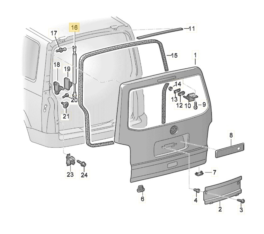 【純正品】 リアゲートショック（ダンパー） 「1270N」 T6/T6.1（16年～）