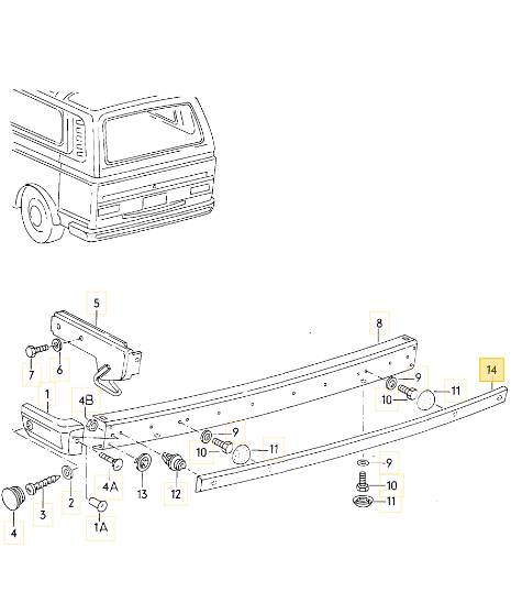 リアバンパーモール T3 VANAGON(ヴァナゴン)