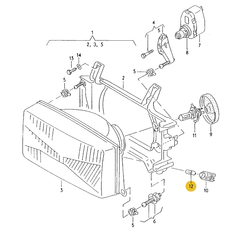 ヘッドライトスモール球 T4W-12V4W T3/T4 VANAGON(ヴァナゴン)