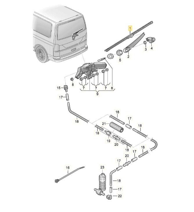 【純正品】 ワイパーブレード 「リア」 T6/T6.1 （16年～）
