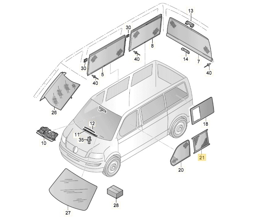 【純正品】 スライドガラス メッシュスクリーン T6.1（20年～）