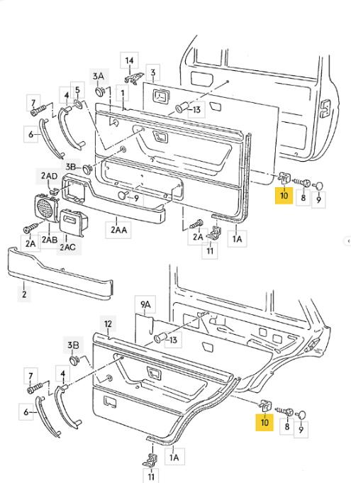 取寄商品】【純正品】ドアパネル用クリップ GOLF2/JETTA（84～92年