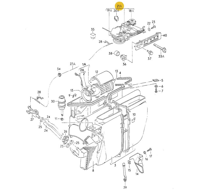 【純正品】 エアコンコントロールメカニズム Golf（81～93年）
