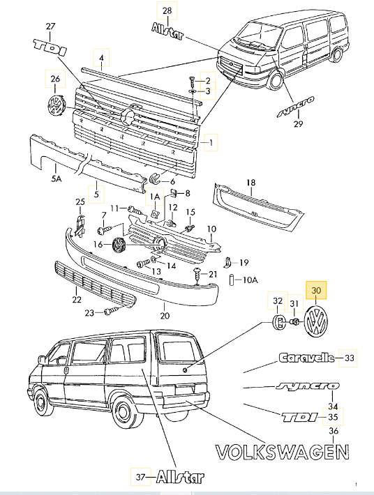 【純正品】 リアエンブレムブラック T3/T4 （93～94年）