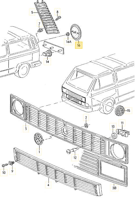 【純正品】 リアエンブレムブラック T3/T4 （93～94年）