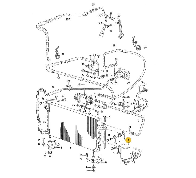 エアコンリキットタンク（ドライヤー） Golf（86～91年）