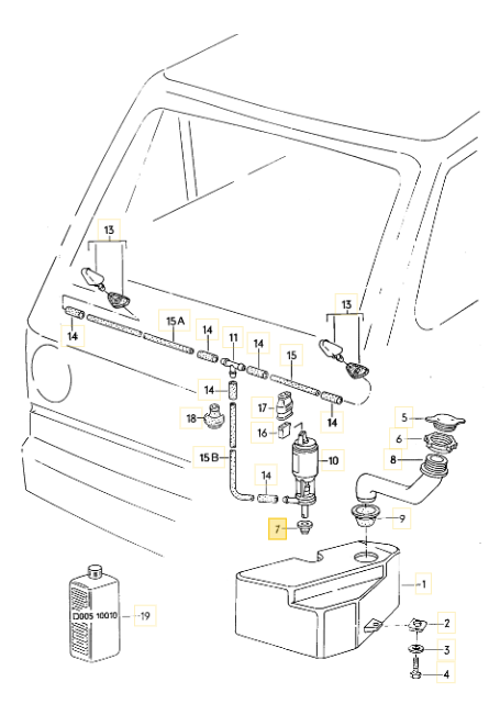 【純正品】 ウインドウウォッシャーポンプ ガスケット T3 VANAGON(ヴァナゴン)（80～92年）