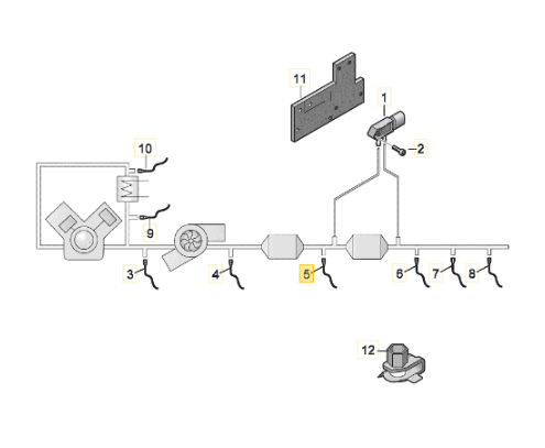 【純正品】排気温度センサー(DPFフィルター前側) T6(2016~2019年)
