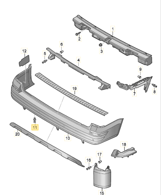 【純正品】 クリップ （リアバンパー/スピーカー内部等） T5/T6/T6.1