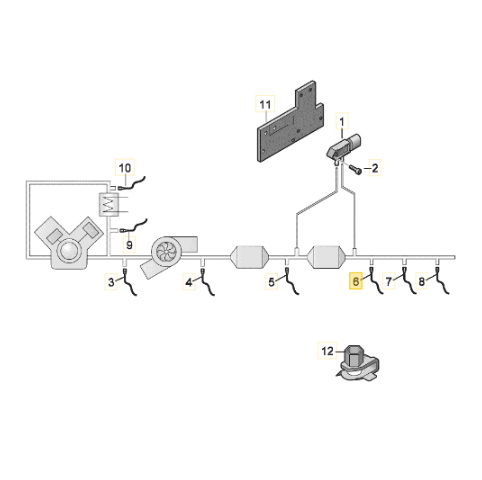 【純正品】排気温度センサー(DPFフィルター後ろ側) T6(2016~2019年)