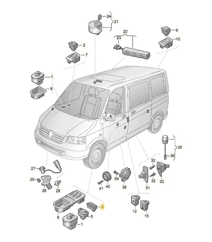 【純正品】 パワーウインドウスイッチ 「運転席側」 T5（12～15年）