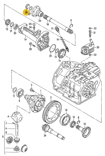 【純正品】 インプットシャフトエンドキャップ T4 VANAGON(ヴァナゴン)（91～04年）
