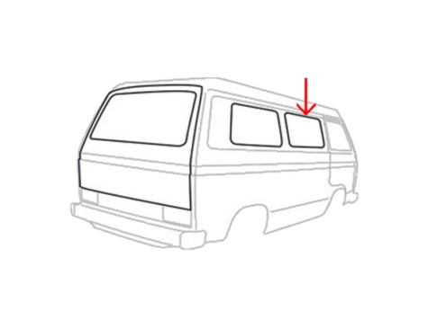 ミドルサイドガラスモール 「モールディング付車両用」 T3 VANAGON(ヴァナゴン)（80～92年）