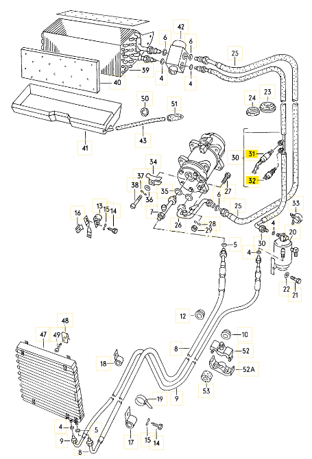 【純正品】 エアコンハイロープレッシャースイッチ T3 VANAGON(ヴァナゴン)（85～92年）