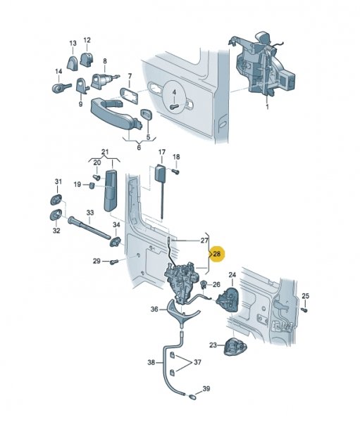 【純正品】 リモコンロック/オープニングエイドロック 「左側」 T5/T6(03~19年)