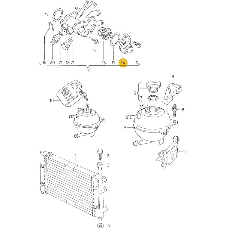 【純正品】 サーモスタットカバー Golf （96～06年）