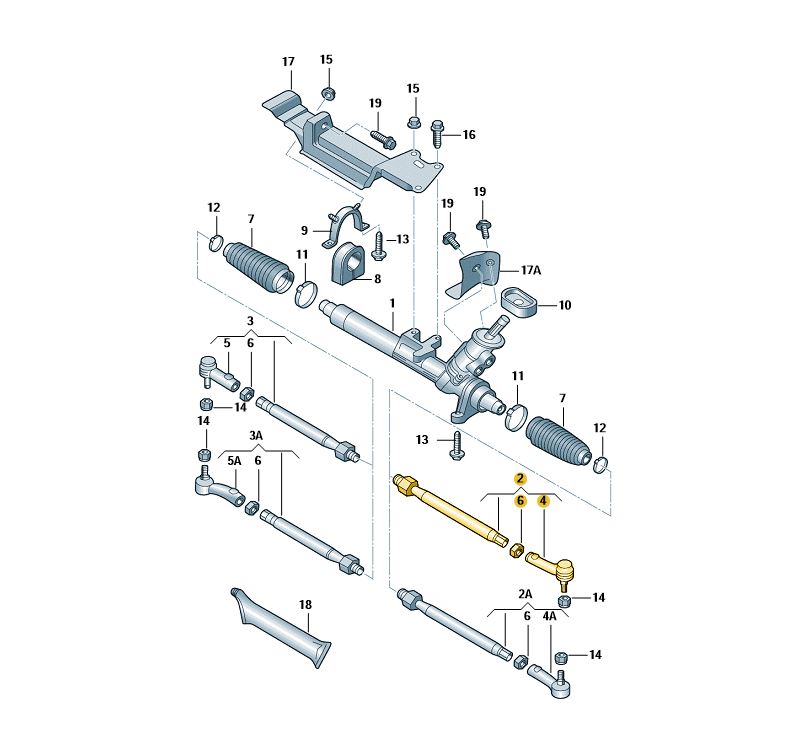 TRW タイロッドAssy 「左」 Golf （02～06年）