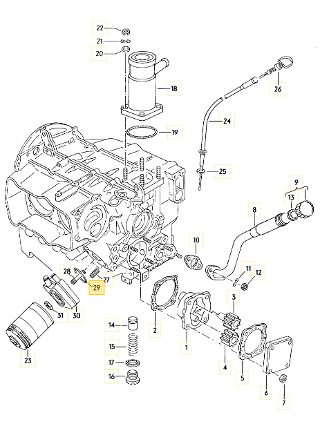 【純正品】 エンジンオイルクーラーガスケット T3/T4/T5/ゴルフ等