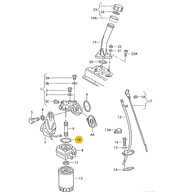 【純正品】 エンジンオイルクーラーガスケット T3/T4/T5/ゴルフ等