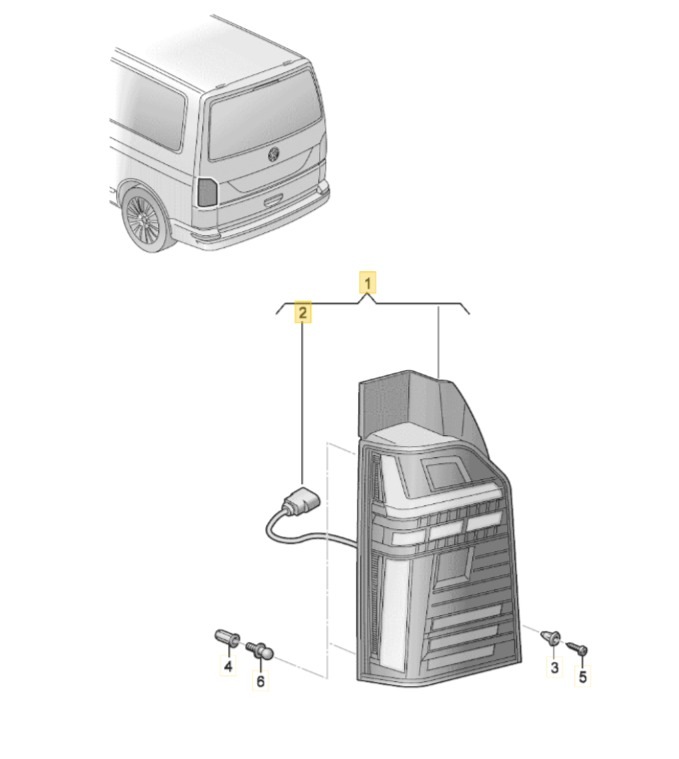 【取寄商品】【純正品】 LEDテールライト Tinted 「右側」 T6.1(20年~)