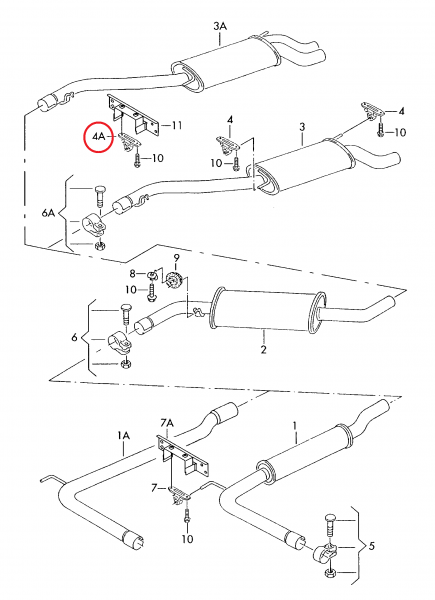 【純正品】 マフラーハンガー T4 VANAGON(ヴァナゴン)（96～04年）