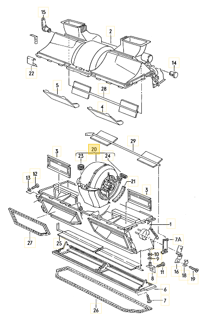 HELLA リアエアコンブロアモーター 「カプラ有り」 T3 VANAGON(ヴァナゴン)（80～92年）