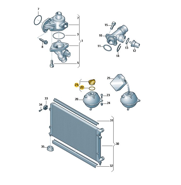 【純正品】 ラジエタータンクキャップ T5/Golf （04～16年）
