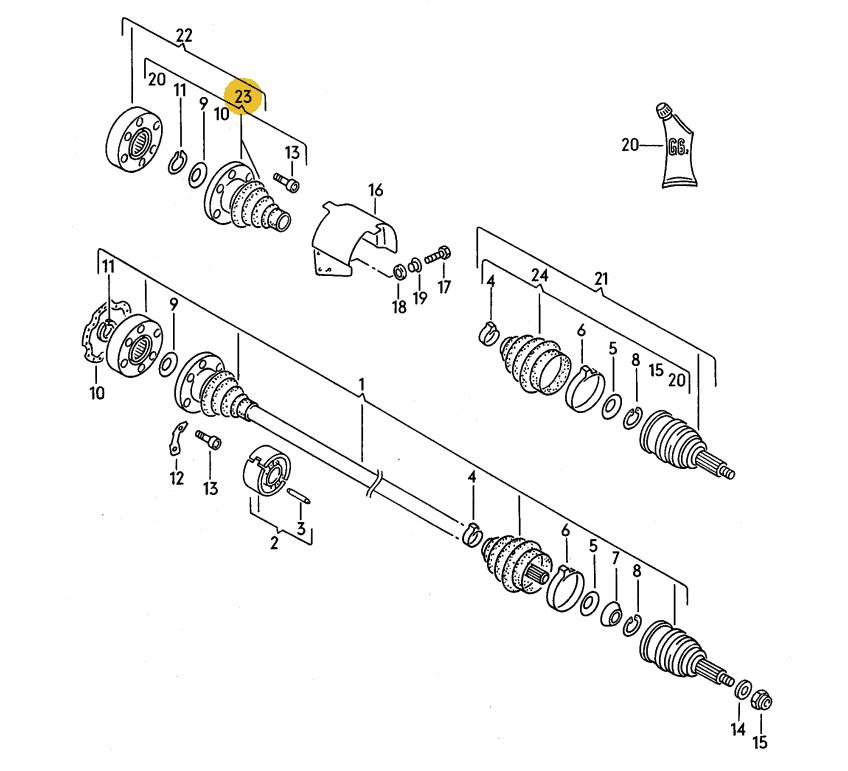 GKN ドライブシャフトインナーブーツ Golf