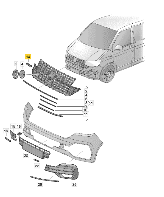 【取寄商品】【純正品】 フロント4MOTION エンブレム T6.1(2020~2024年)
