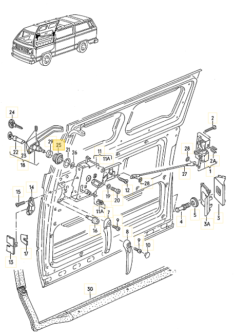【純正品】 スライドドアアウターハンドルパッキン T3 VANAGON(ヴァナゴン)