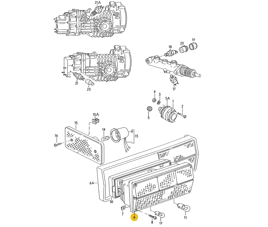 テールランプ 「左側」 T3 VANAGON(ヴァナゴン)（80～92年）
