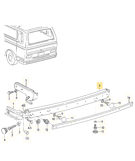KLOKKERHORM リアバンパークローム T3 VANAGON(ヴァナゴン)(80~92年)