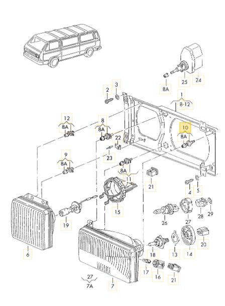 光軸調整アジャスト 「角目タイプ」 T3 VANAGON(ヴァナゴン)