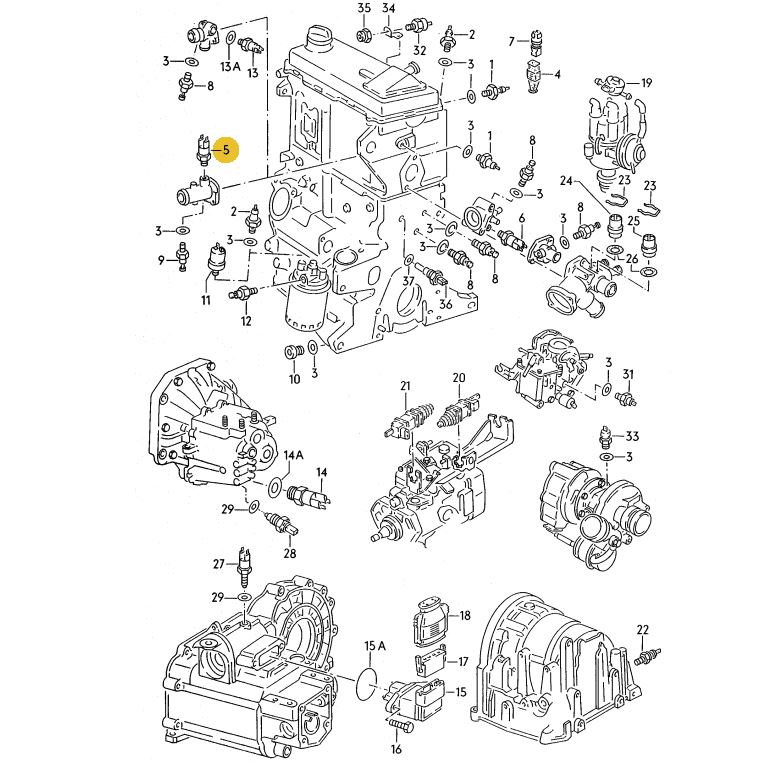 HELLA 水温センサー 「白カプラー」 Golf2 GTI (~92年)