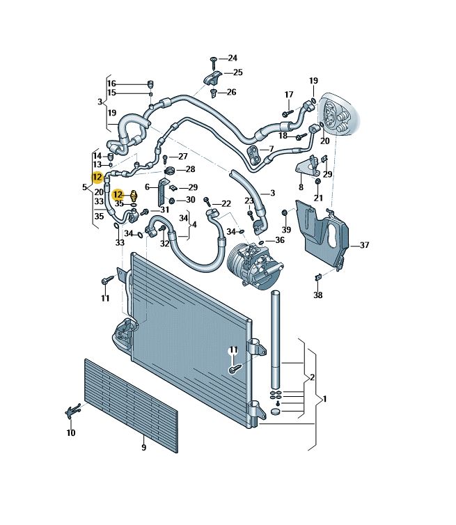 【純正品】 エアコンプレッシャースイッチ Golf （12～16年）